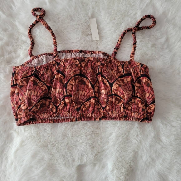 🐙MADEWELL LIGHTESTSPUN COVER-UP BUBBLE CROP TOP IN PAINTED SEASHELLS SIZE M - Picture 8 of 9